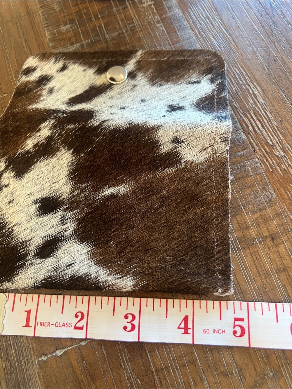 Cowhide Hair-on Leather  Wallet - Brown & White - Picture 7 of 8